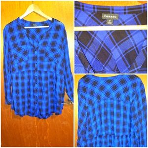 Torrid plaid babydoll tunic